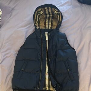 Burberry Navy Hooded Puffer Vest